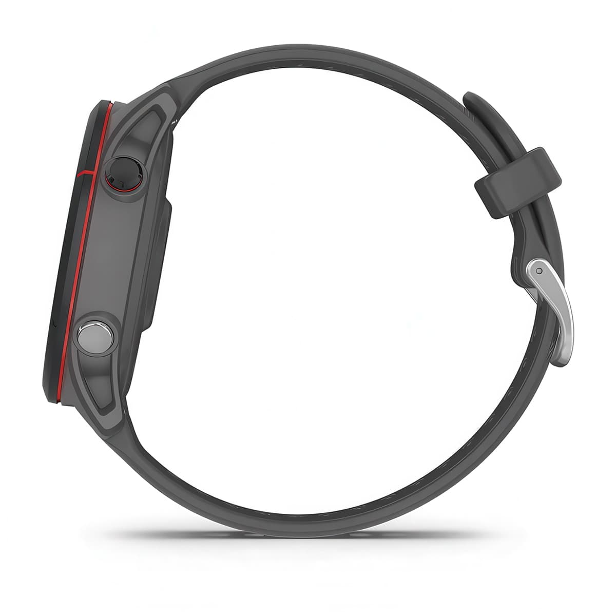 Left-side product shot of the Garmin Forerunner 255 in Slate Grey