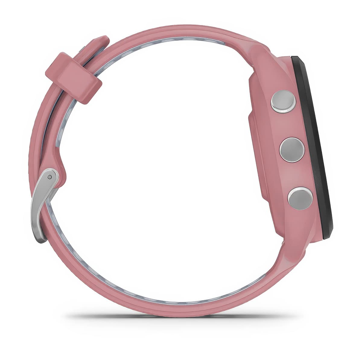 Right-side product shot of the Garmin Forerunner 265S in Pink-Powder Grey