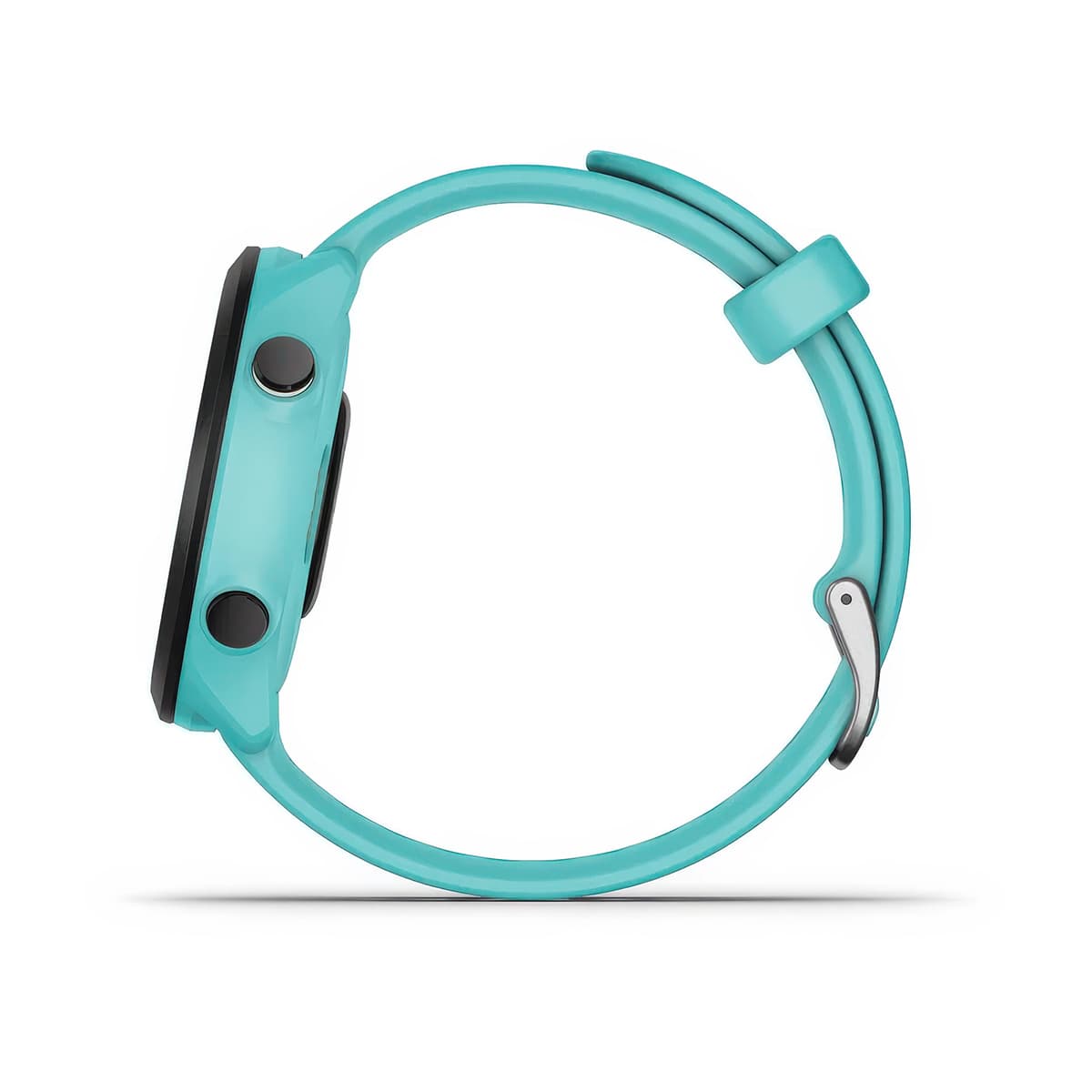 Left-side product shot of the Garmin Forerunner 55 in Aqua