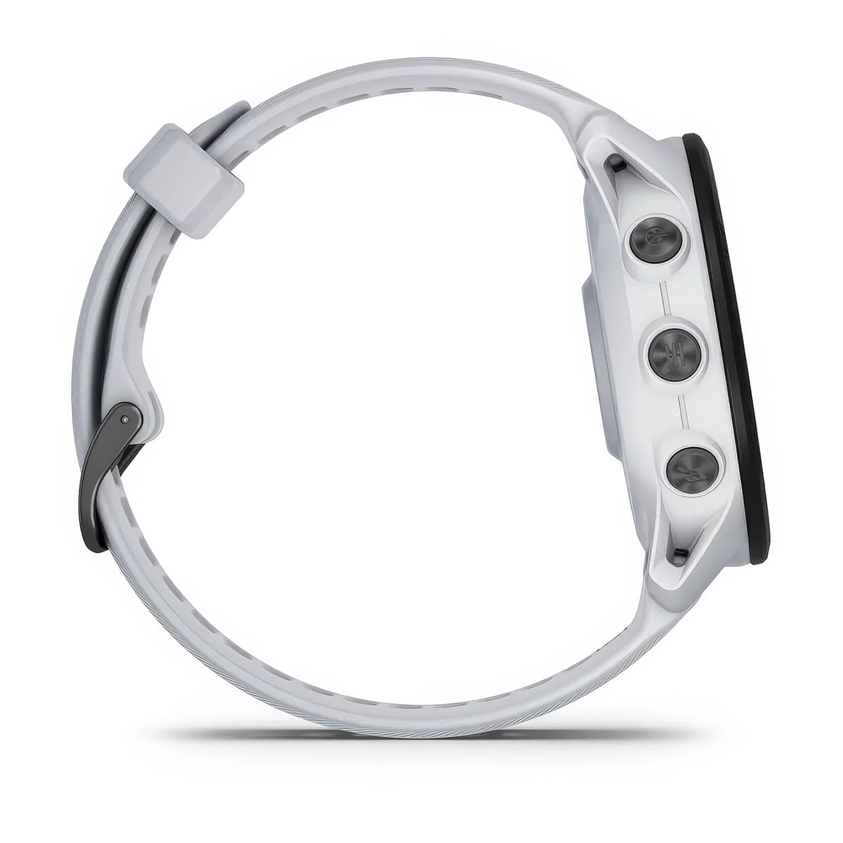 Right-side product shot of the Garmin Forerunner 955 Solar in Whitestone