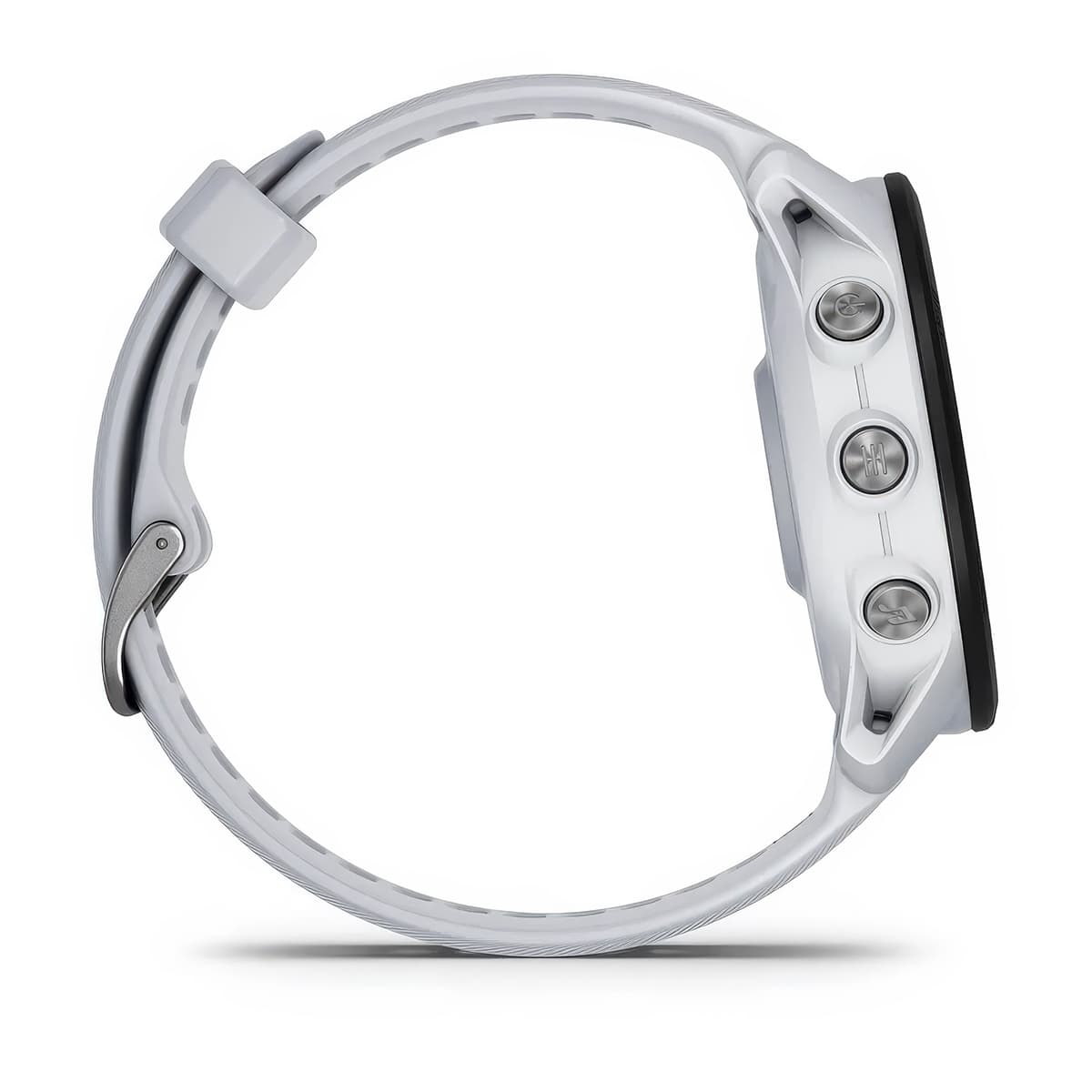 Right-side product shot of the Garmin Forerunner 955 in Whitestone