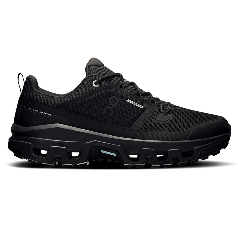 The On Cloudrock Low Waterproof is a versatile hiking shoe designed for speed, stability, and waterproof protection on rugged terrain. It features CloudTec cushioning and Missiongrip technology, providing superior grip, impact absorption, and energy return for fast-paced hiking. The shoe's low-cut design enhances agility while maintaining support.