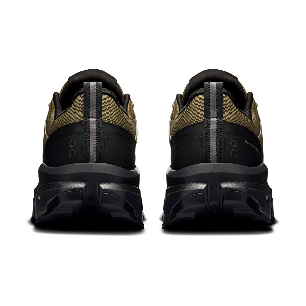 Back view of the On Cloudrock Low Hunter Black men’s running shoe