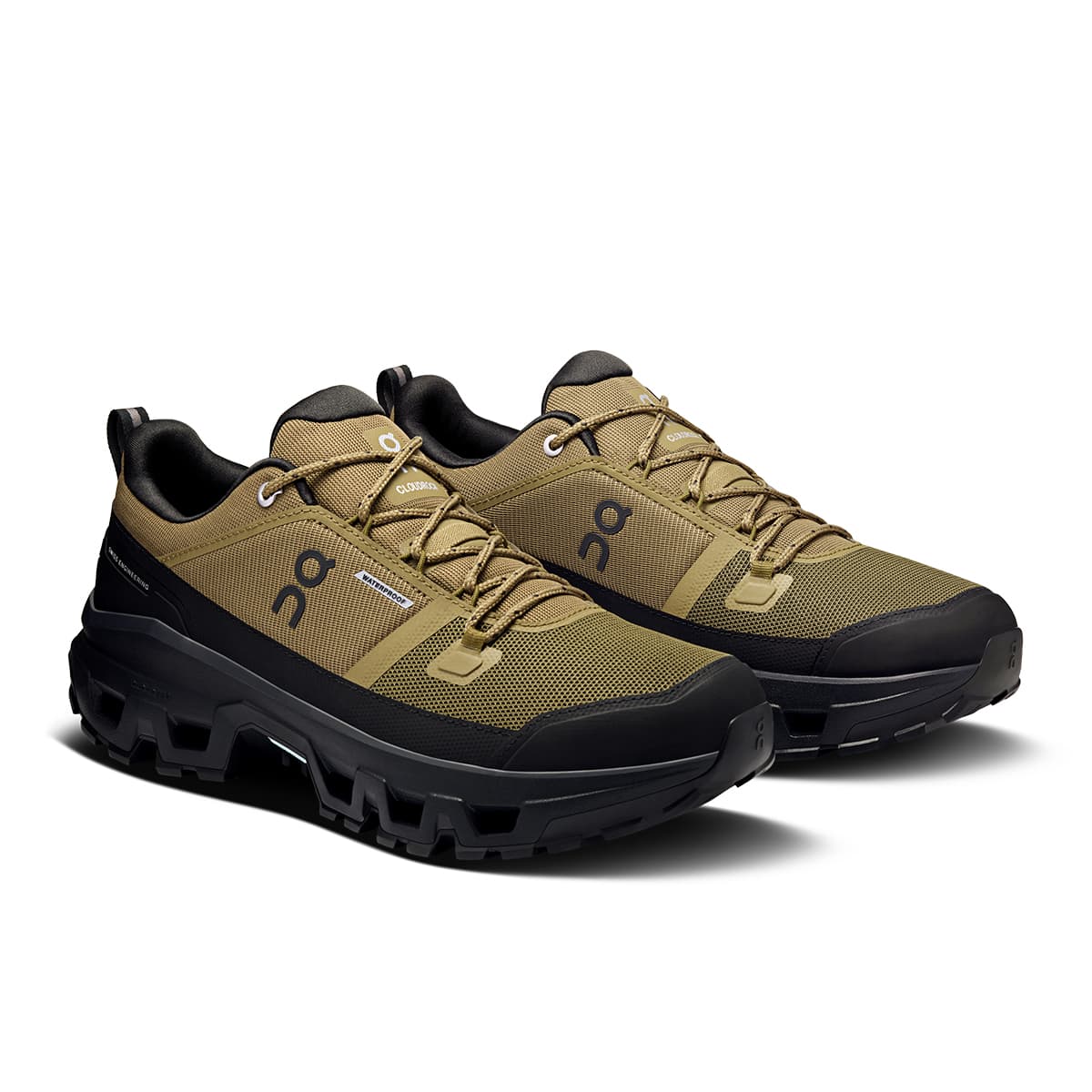 45-degree view of the On Cloudrock Low Hunter Black men’s running shoe
