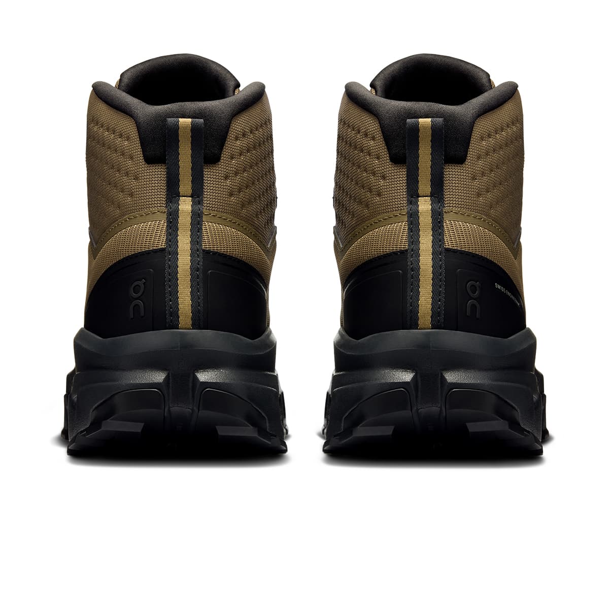 Back view of the On Cloudrock Mid Hunter Black men’s running shoe