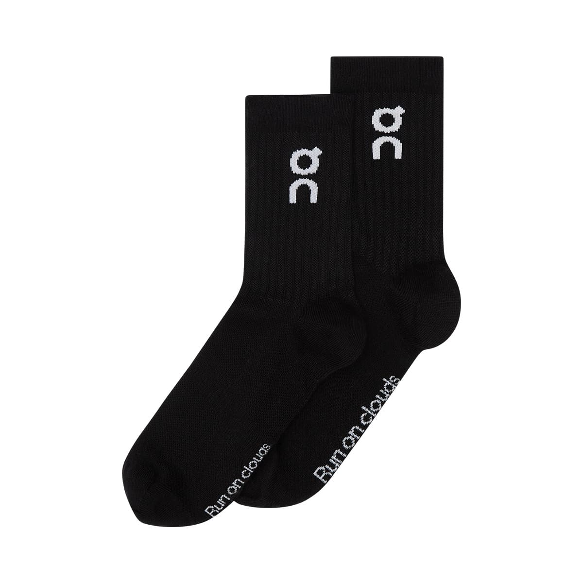 Product shot of the On Logo Sock High 3P Colour Black