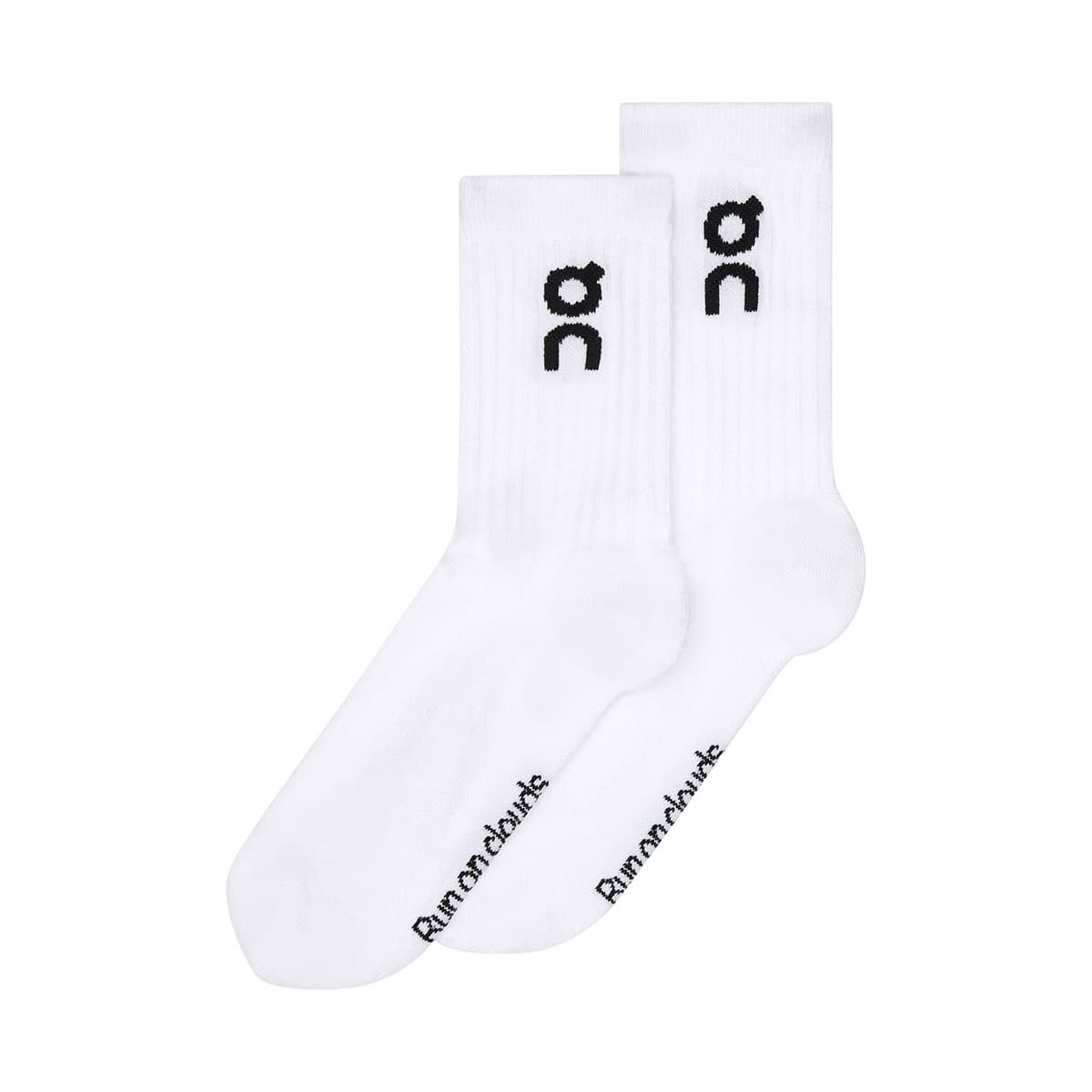 Product shot of the On Logo Sock High 3P Colour White