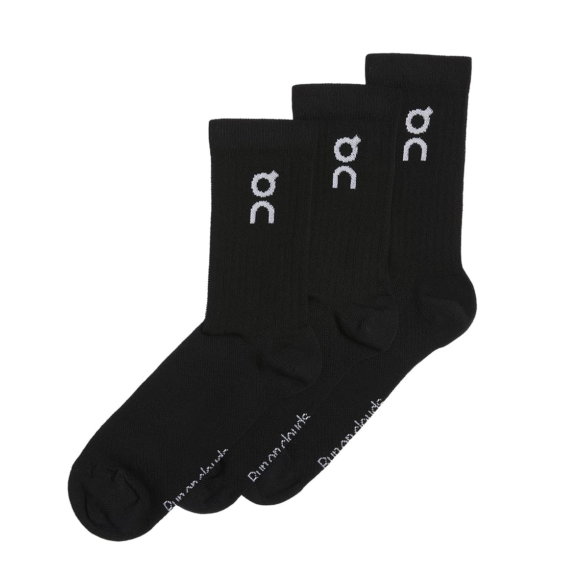 Product shot of the Men’s On Logo Sock 3 Pack Colour Black