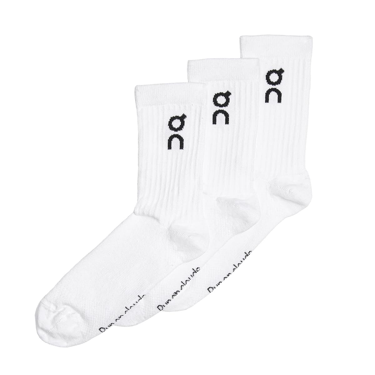 Product shot of the Men’s On Logo Sock 3 Pack Colour White