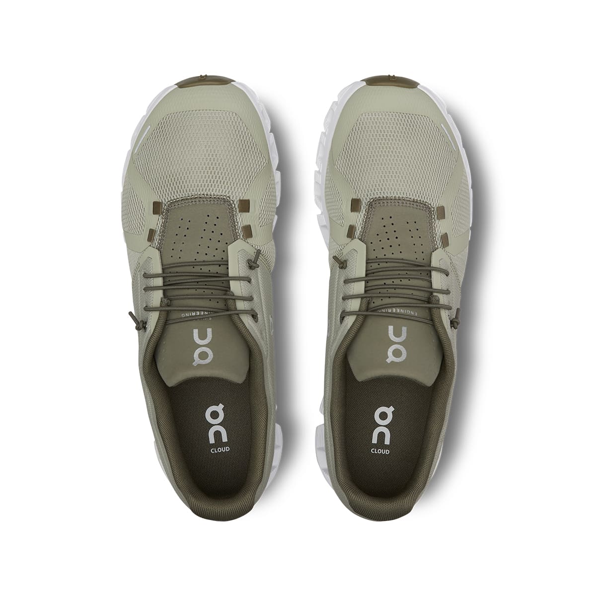 Top view of the On Cloud 5 Chalk Grove men's running shoes