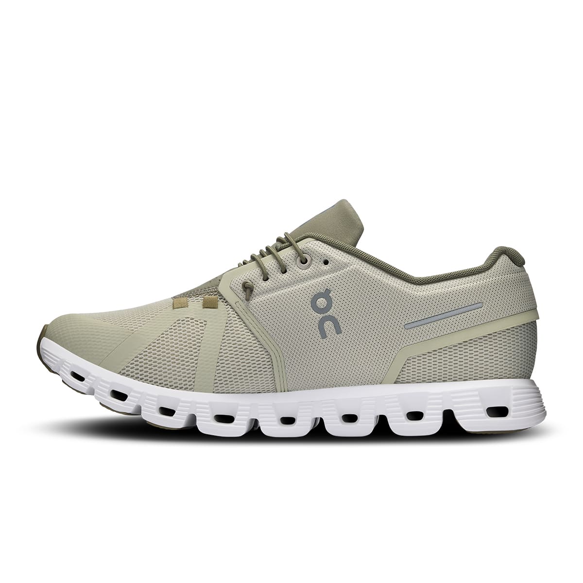 Left side view of the On Cloud 5 Chalk Grove men's running shoe