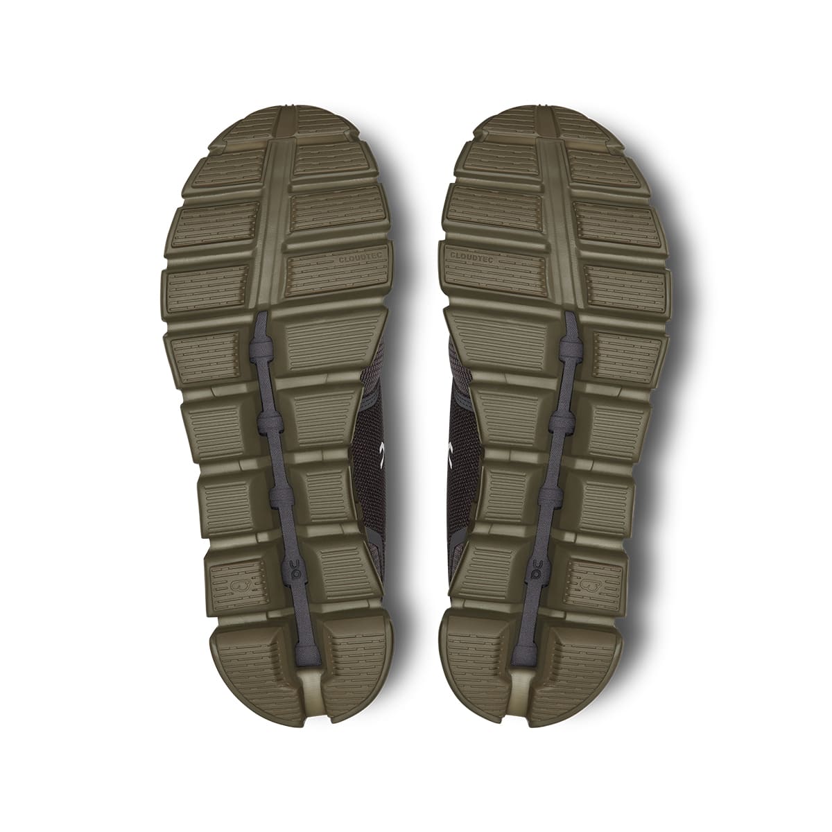 Soles of the On Cloud 5 Eclipse Grove men's running shoes