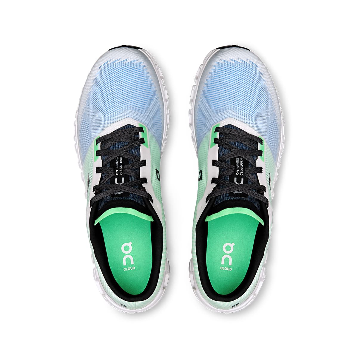 Top view of the On Cloud 6 Push Horizon-Honeydew men’s running shoes