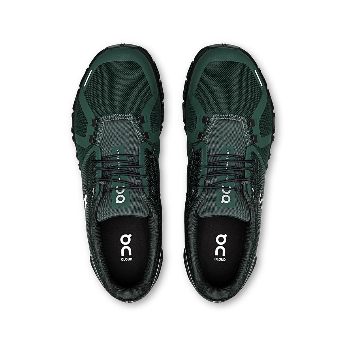 Top view of the On Cloud 6 Evergreen-Black men’s running shoes