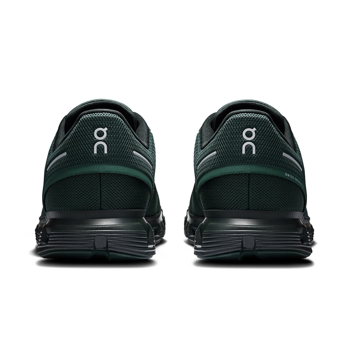 Back view of the On Cloud 6 Evergreen-Black men’s running shoe