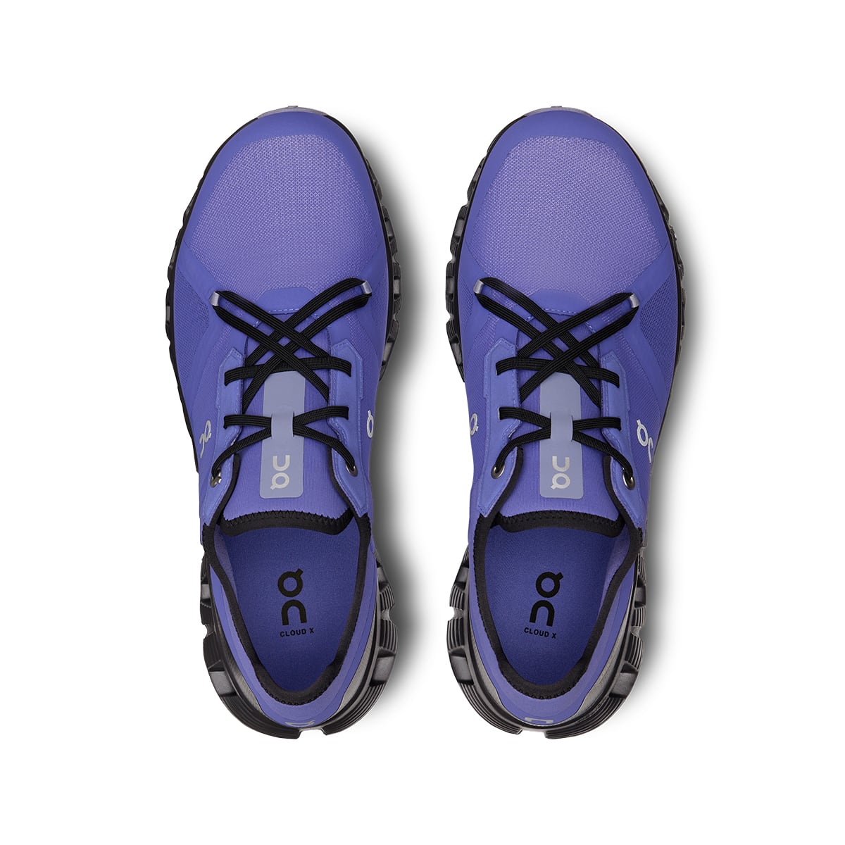 Top view of the On Cloud X3 AD Black-Blueberry men’s running shoes