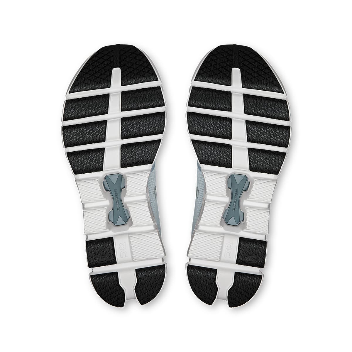 Soles of the On Cloud X4 Glacier-Stone men’s running shoes