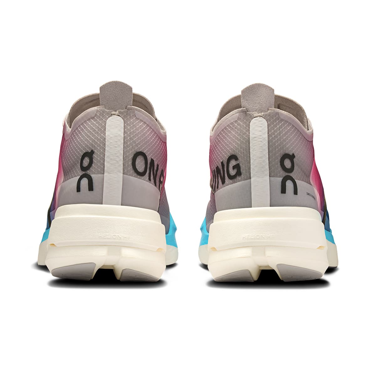 Back view of the On Cloudboom Strike White-Horizon men’s running shoe