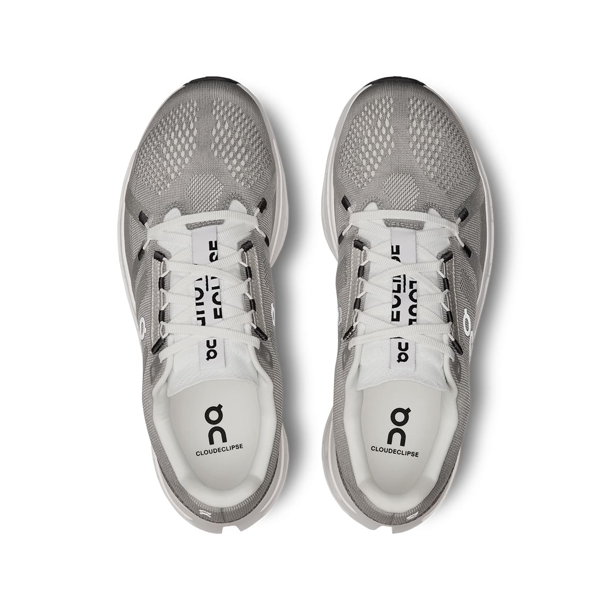 Top view of the On Cloudeclipse Alloy-White men’s running shoes #color_alloy-white