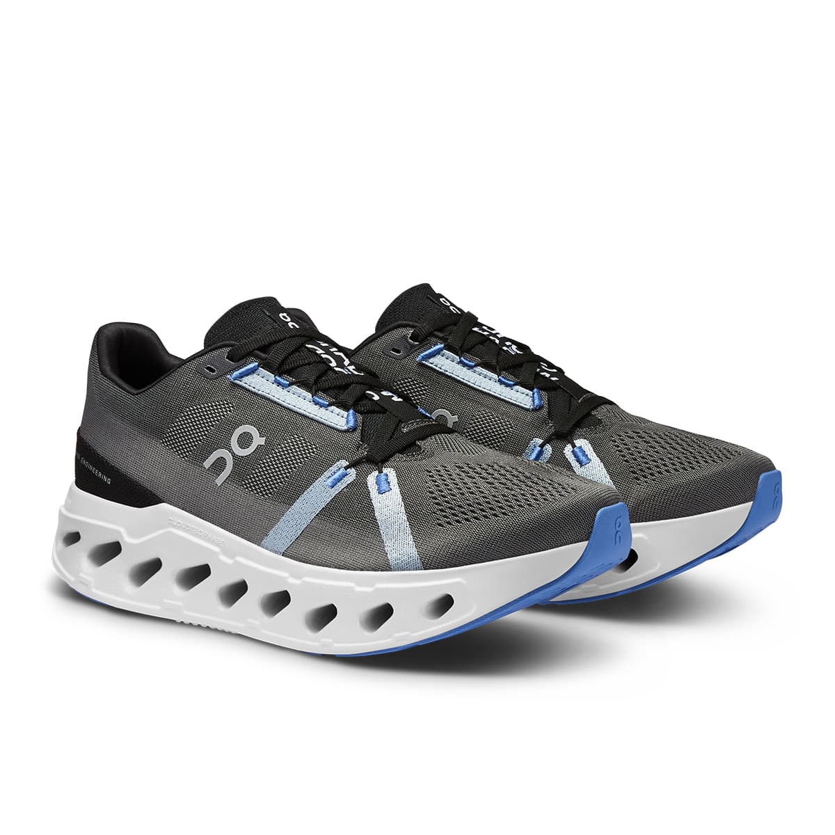 45-degree view of the On Cloudeclipse Black-Frost men’s running shoe