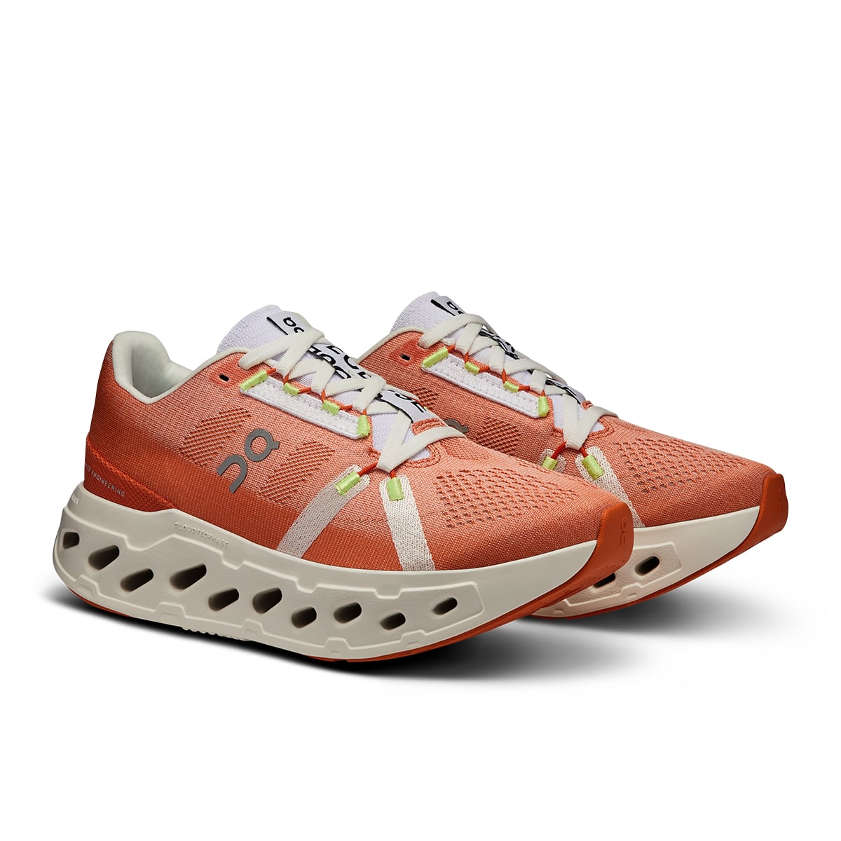 45-degree view of the On Cloudeclipse Flame-Ivory women’s running shoe