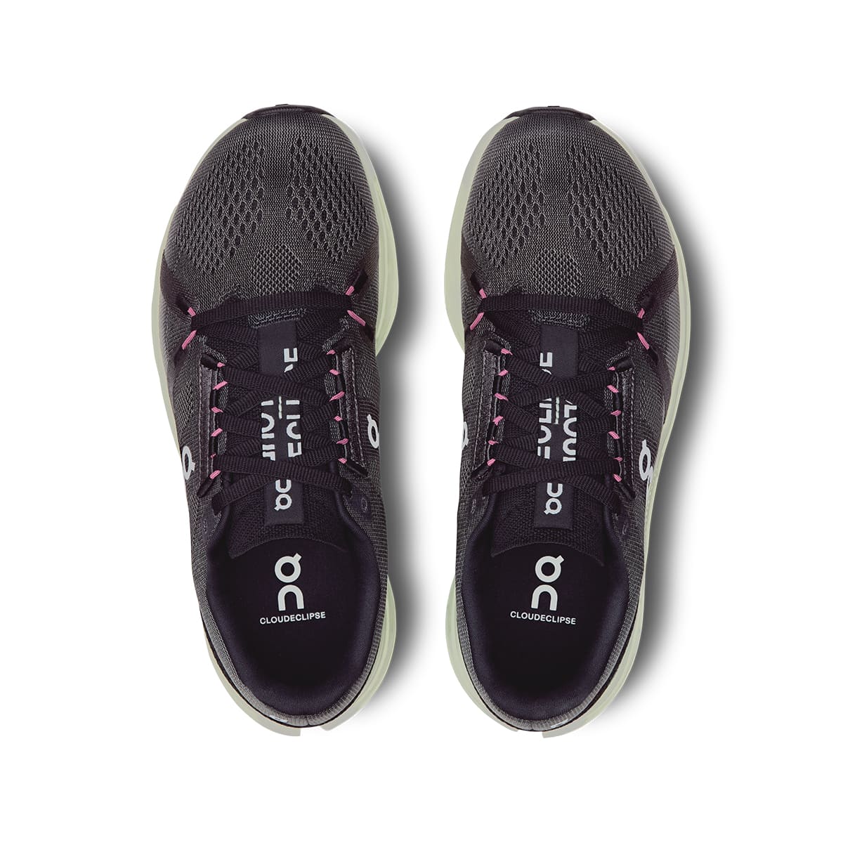 Top view of the On Cloudeclipse Rock-Lima women’s running shoes #color_rock-lima
