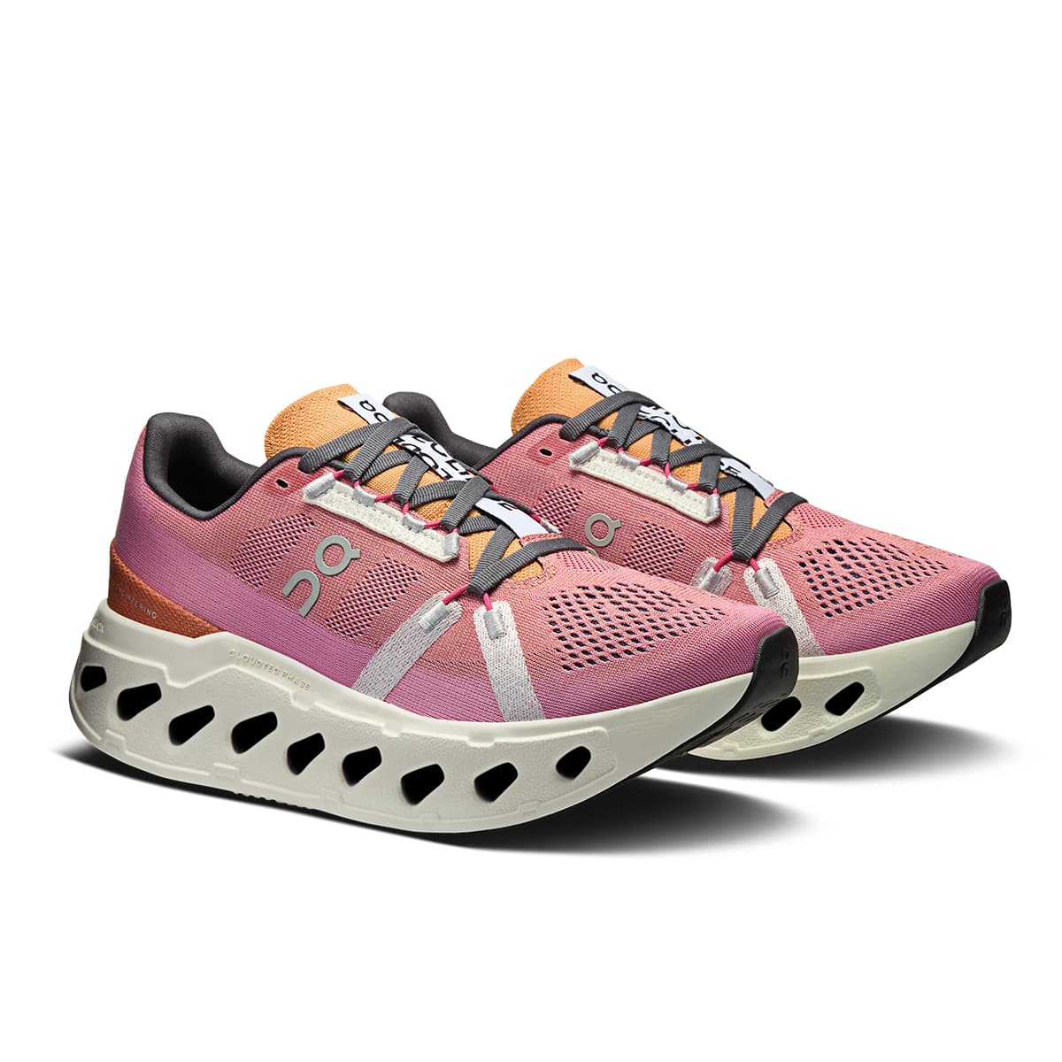 45-degree view of the On Cloudeclipse Tangerine-Ivory women’s running shoe