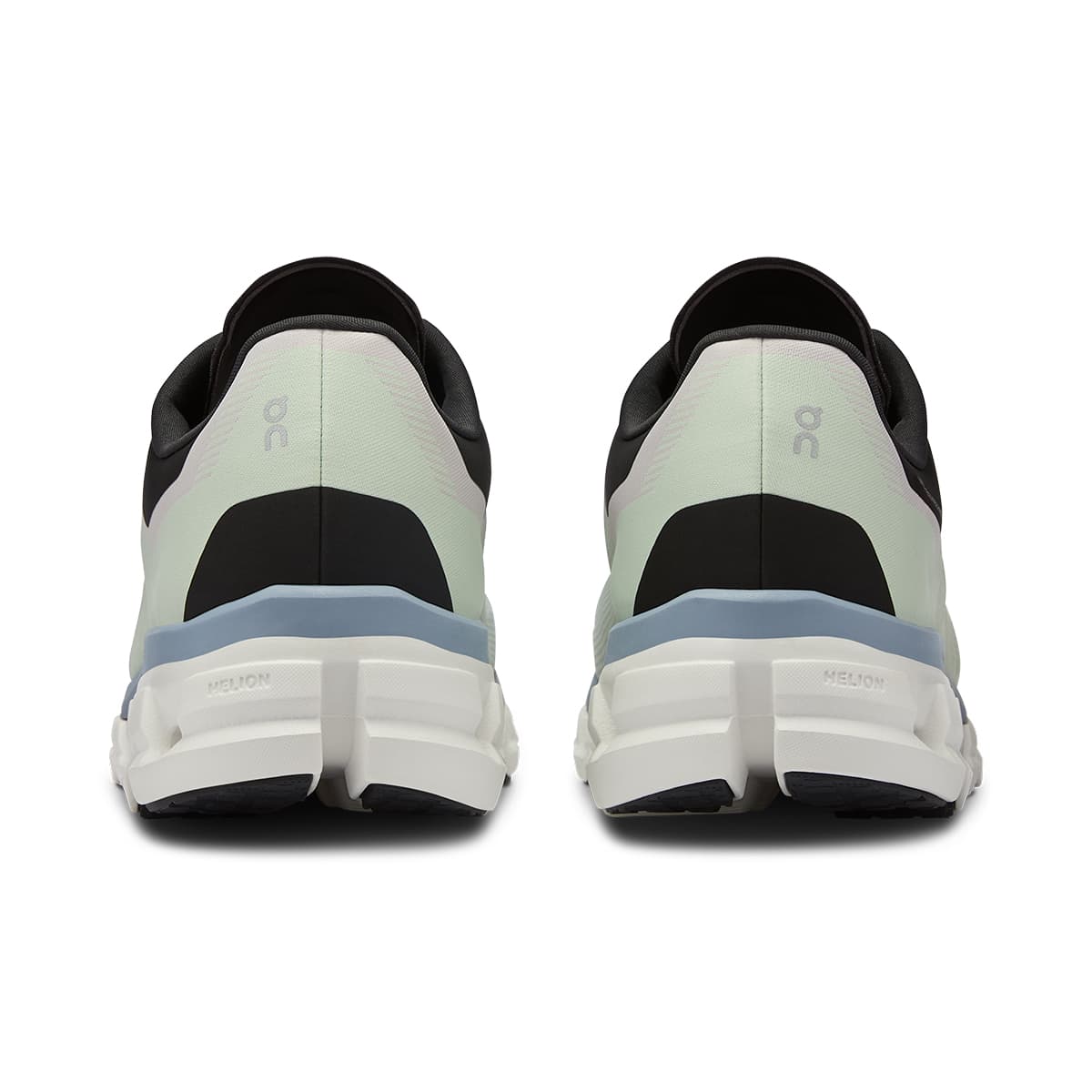 Back view of the On Cloudflow 4 Glacier-Chambray men’s running shoe