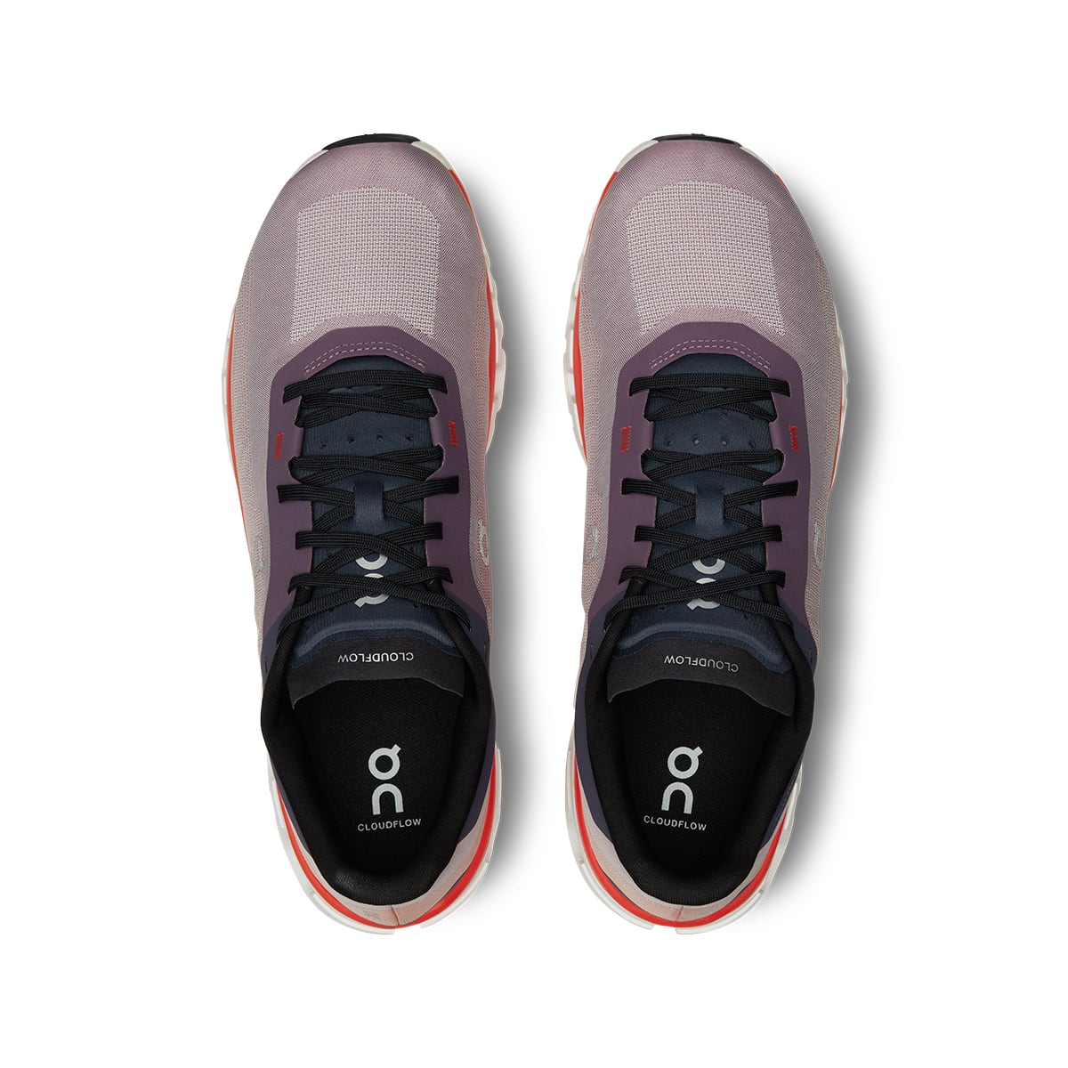 Top view of the On Cloudflow 4 Quartz-Flame men’s running shoes