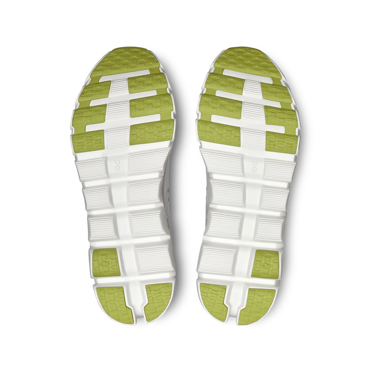 Soles of the On Cloudflow 4 White-Sand men’s running shoes