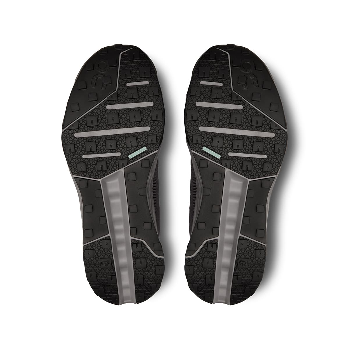 Soles of the On Cloudhorizon Black-Alloy women’s running shoes #color_black-alloy