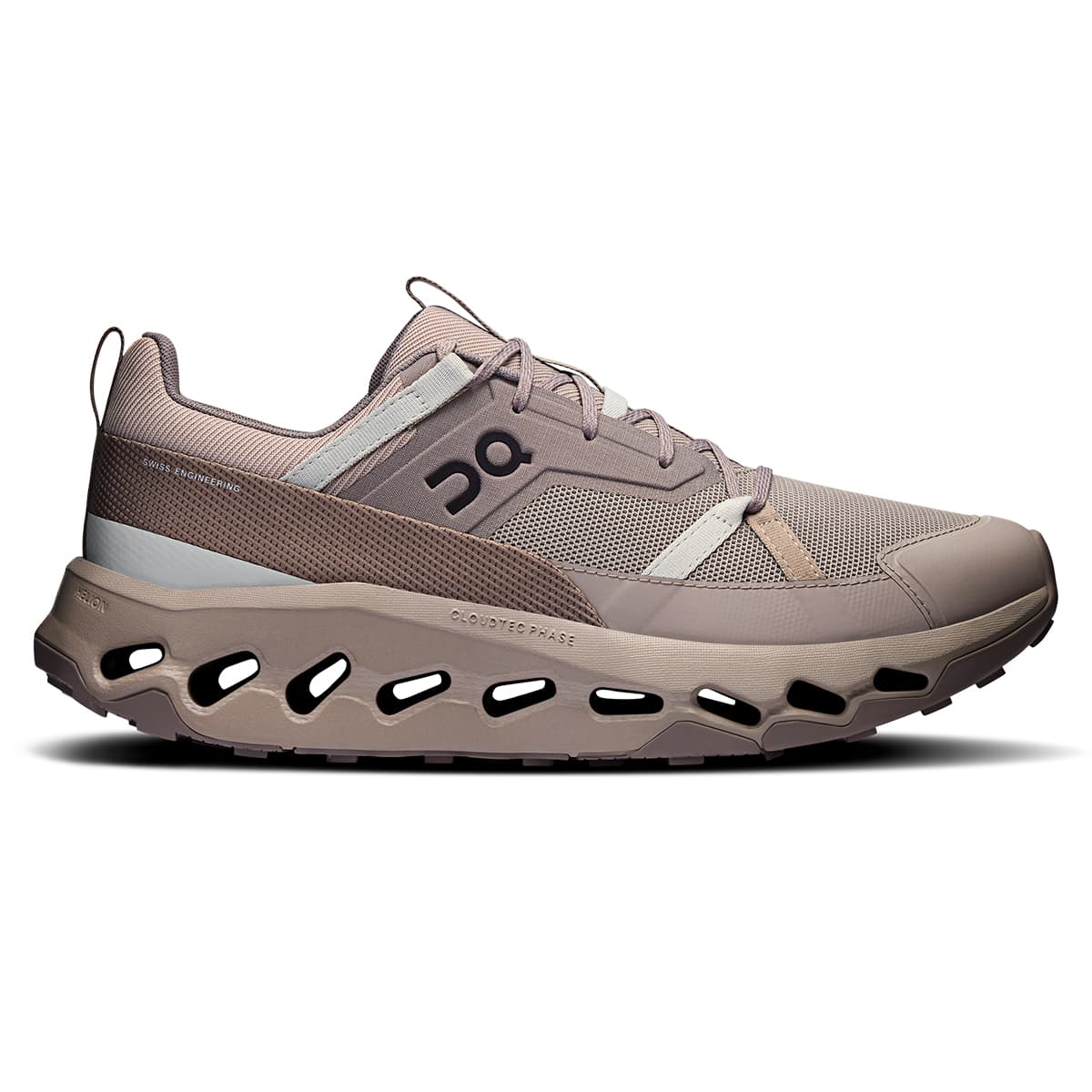 Right side view of the On Cloudhorizon Fog-Desert men’s running shoe #color_fog-desert
