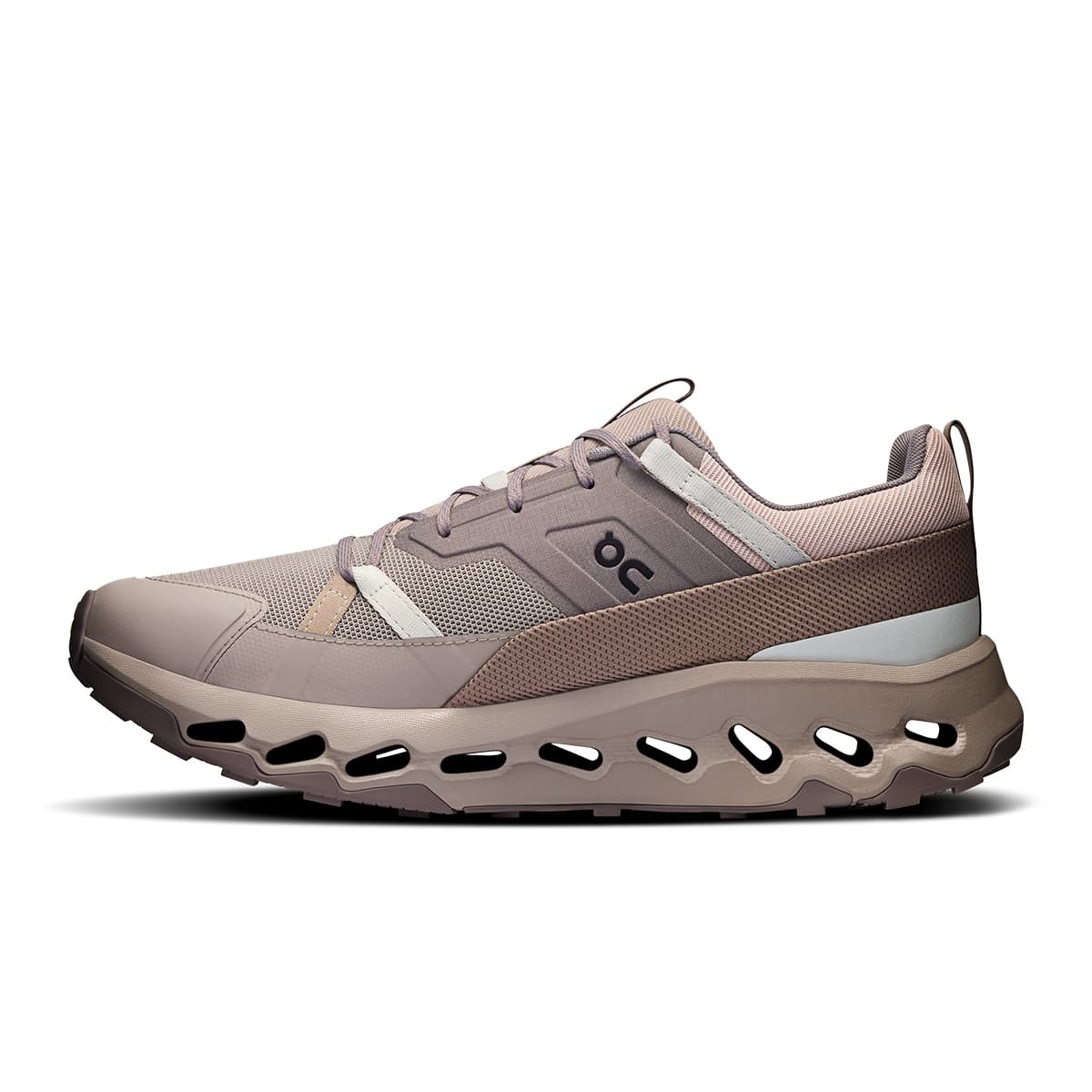 Left side view of the On Cloudhorizon Fog-Desert men’s running shoe #color_fog-desert