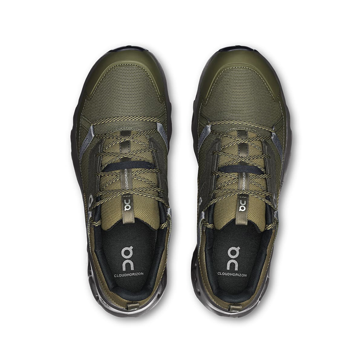 Top view of the On Cloudhorizon Olive-Thorn men’s running shoes