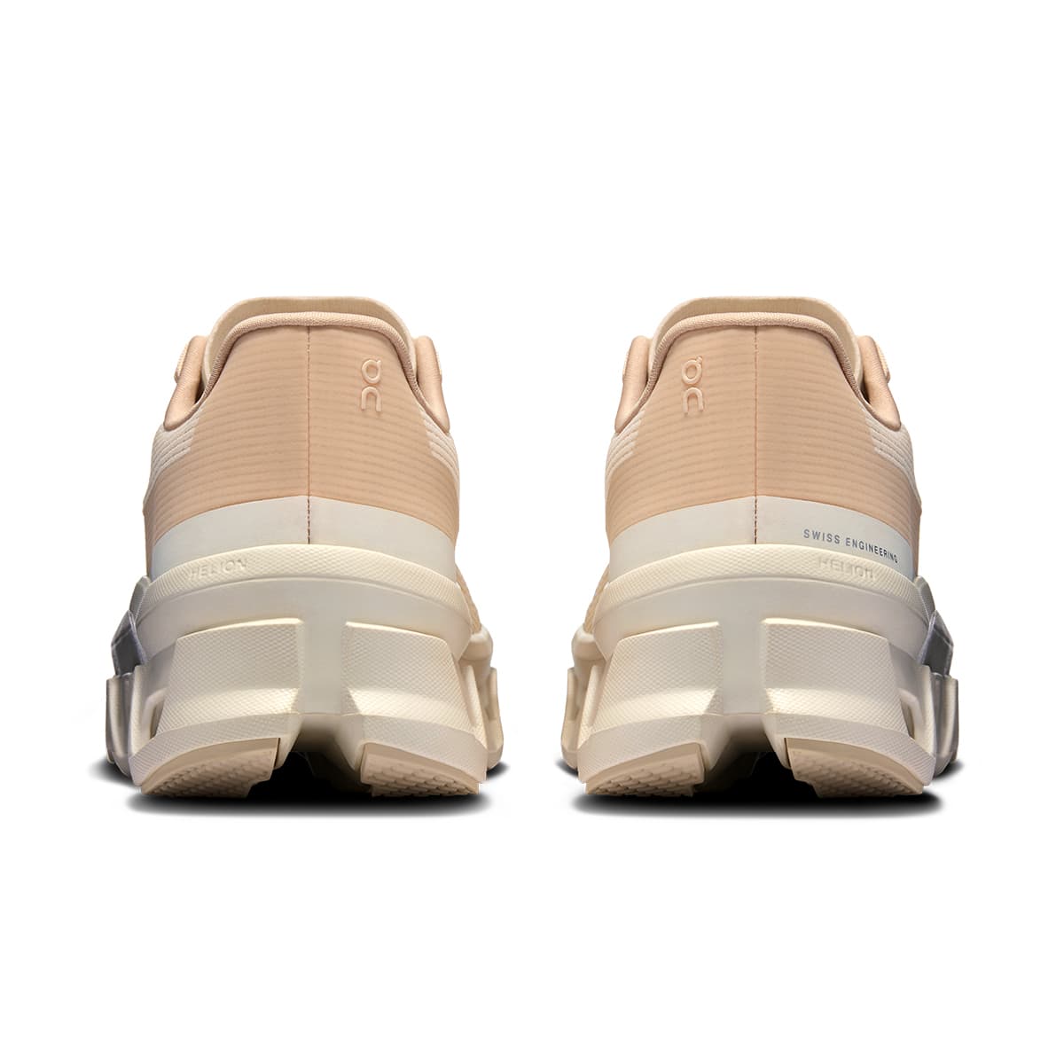 Back view of the On Cloudmonster Void Dew-Ivory women’s running shoe