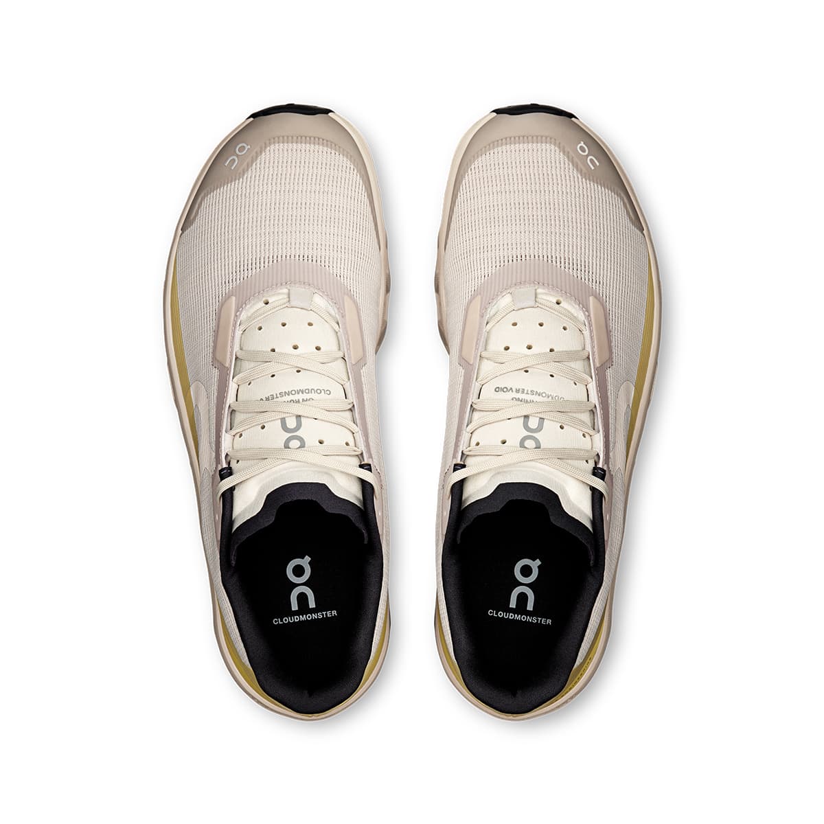 Top view of the On Cloudmonster Void Silver Lense men’s running shoes