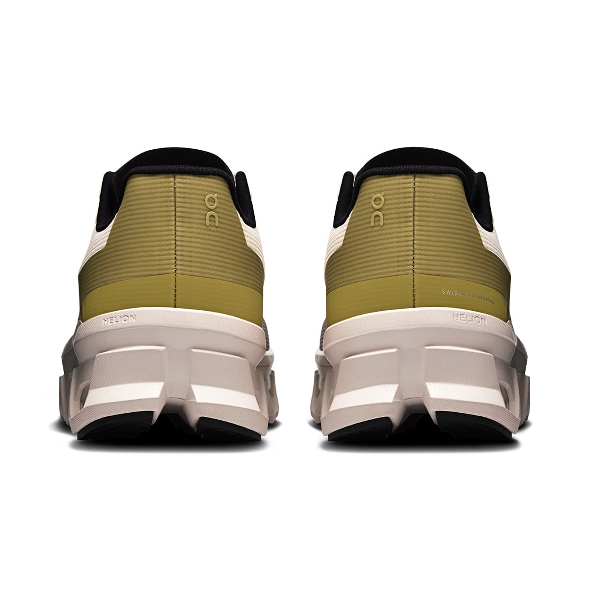 45-degree view of the On Cloudmonster Void Silver Lense men’s running shoe