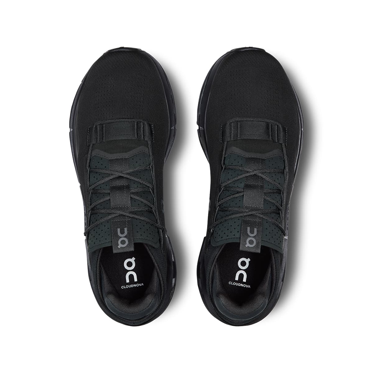 Top view of the On Cloudnova 2 All Black men’s running shoes