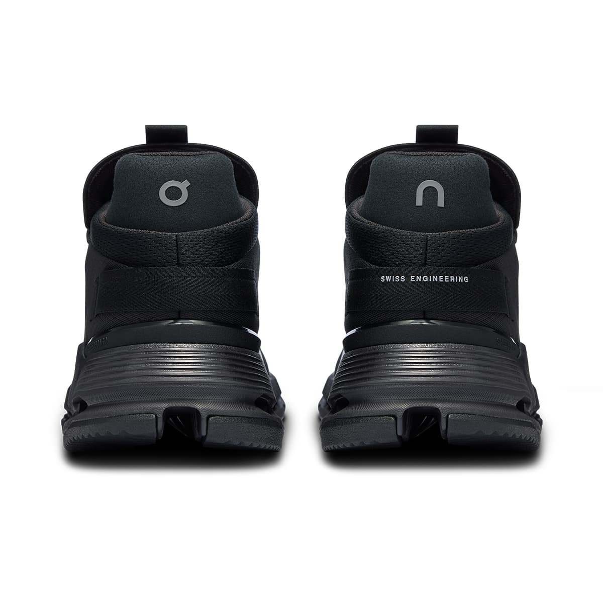 Back view of the On Cloudnova 2 All Black men’s running shoe