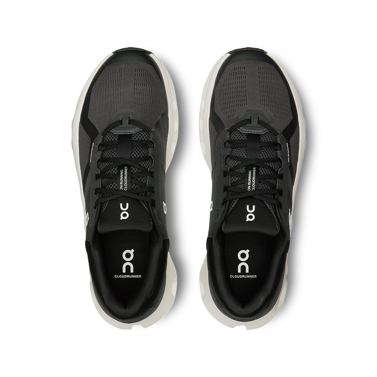 Top view of the On Cloudrunner 2 Eclipse Black men’s running shoes