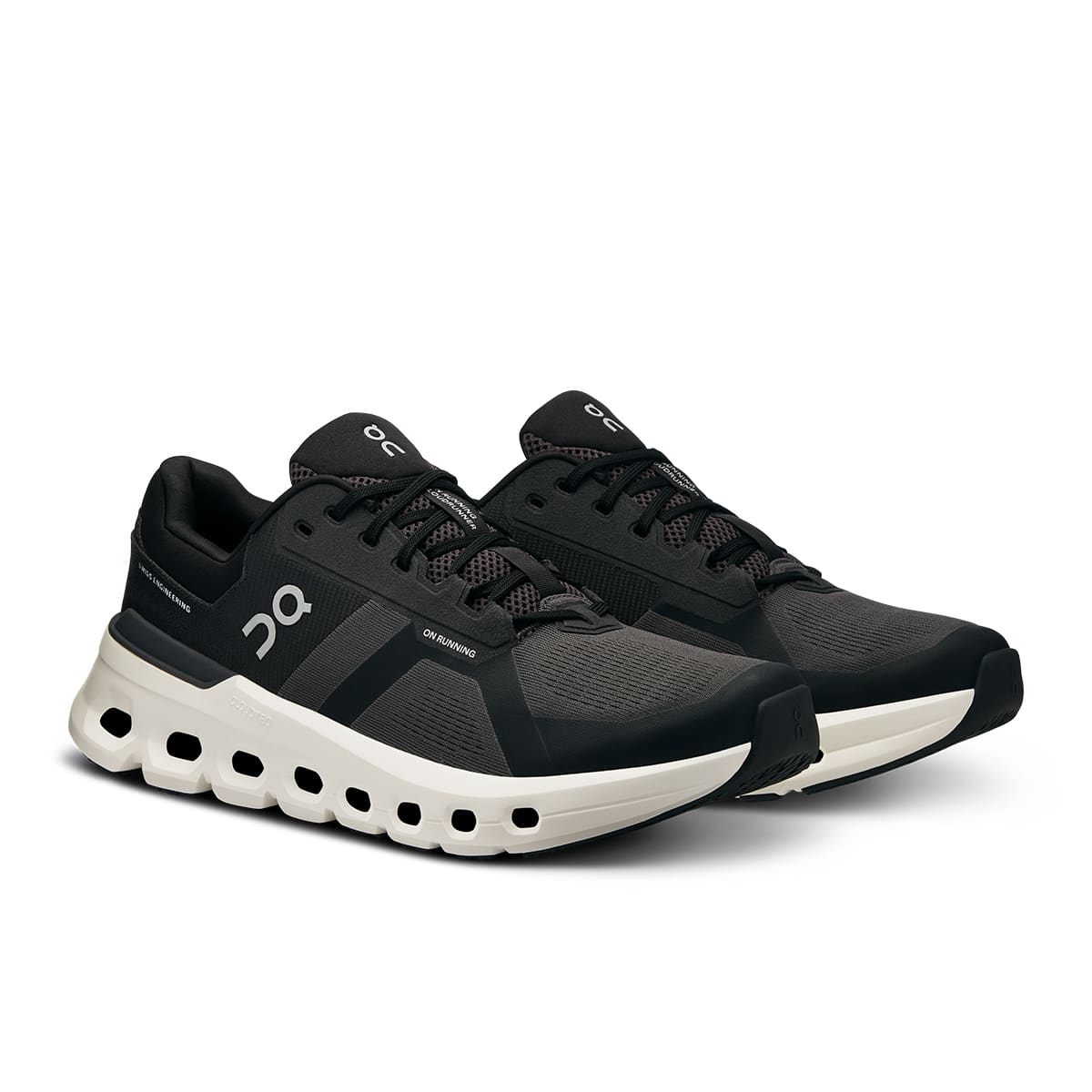 45-degree view of the On Cloudrunner 2 Eclipse Black men’s running shoe