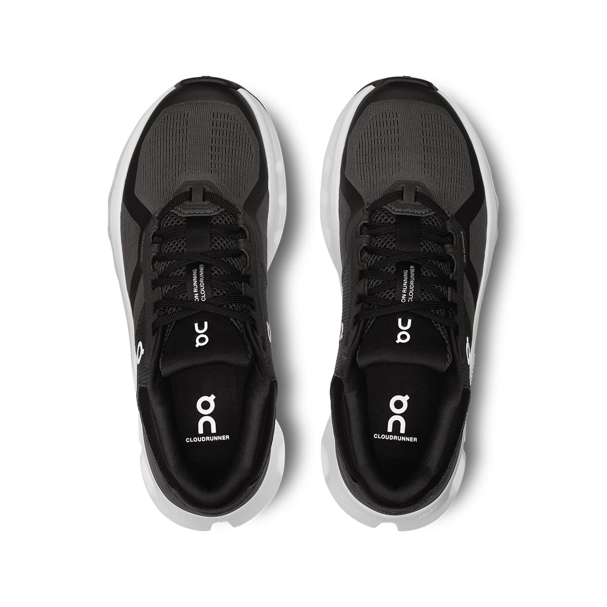 Top view of the On Cloudrunner 2 Eclipse Black women’s running shoes