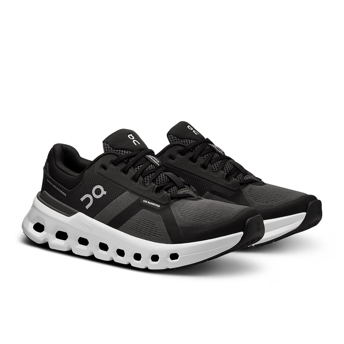 45-degree view of the On Cloudrunner 2 Eclipse Black women’s running shoe