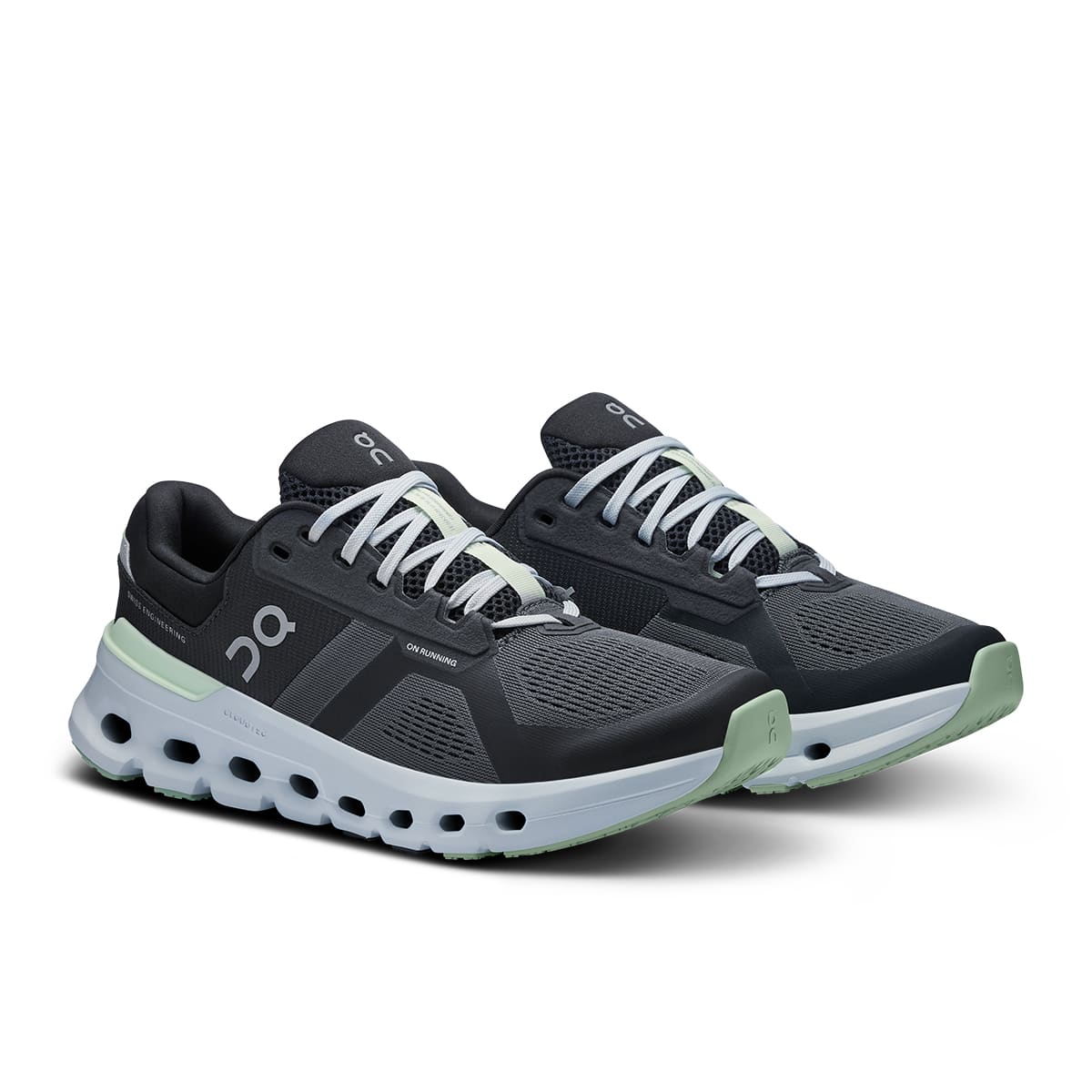 45-degree view of the On Cloudrunner 2 Shadow Lima women’s running shoe