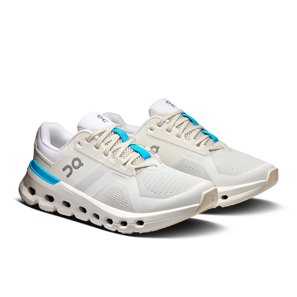 45-degree view of the On Cloudrunner 2 White-Horizon women’s running shoe