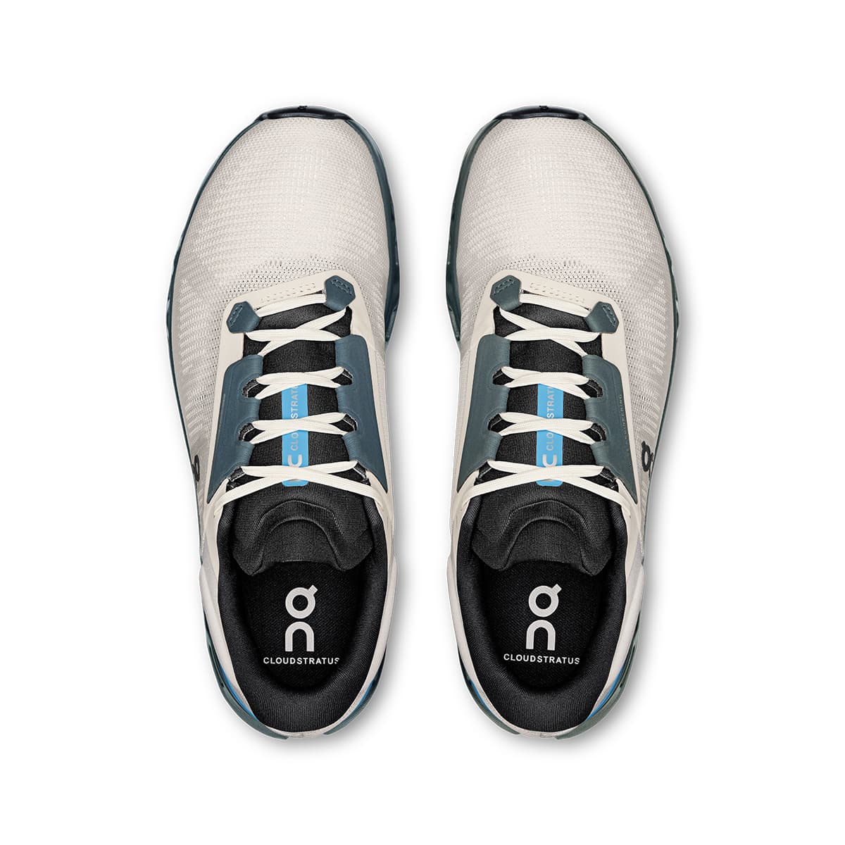 Top view of the On Cloudstratus 3 Cream-Horizon men’s running shoes