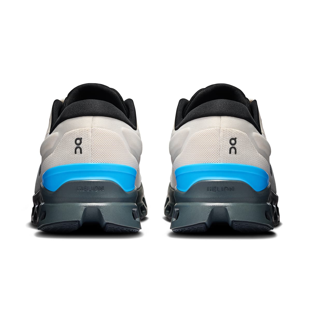 Back view of the On Cloudstratus 3 Cream-Horizon men’s running shoe