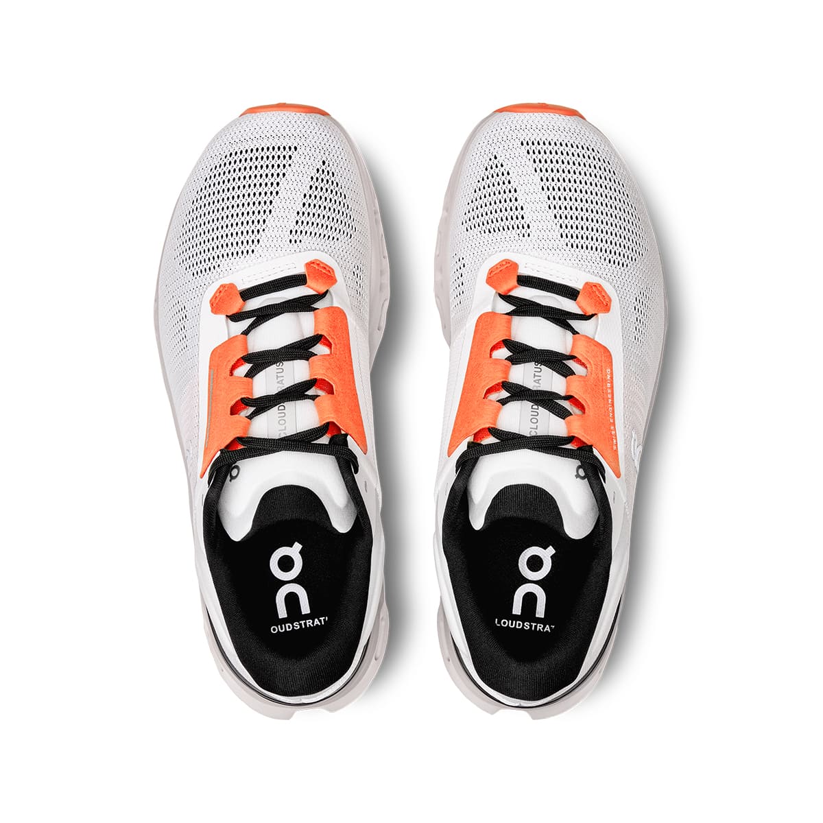 Top view of the On Cloudstratus 3 White Sand women’s running shoes