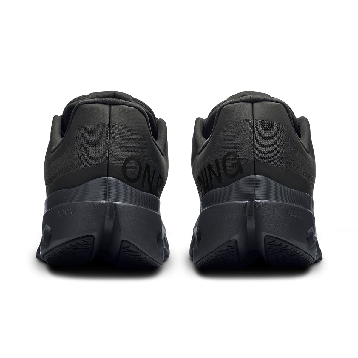 Back view of the On Cloudsurfer Next Black Eclipse men’s running shoe