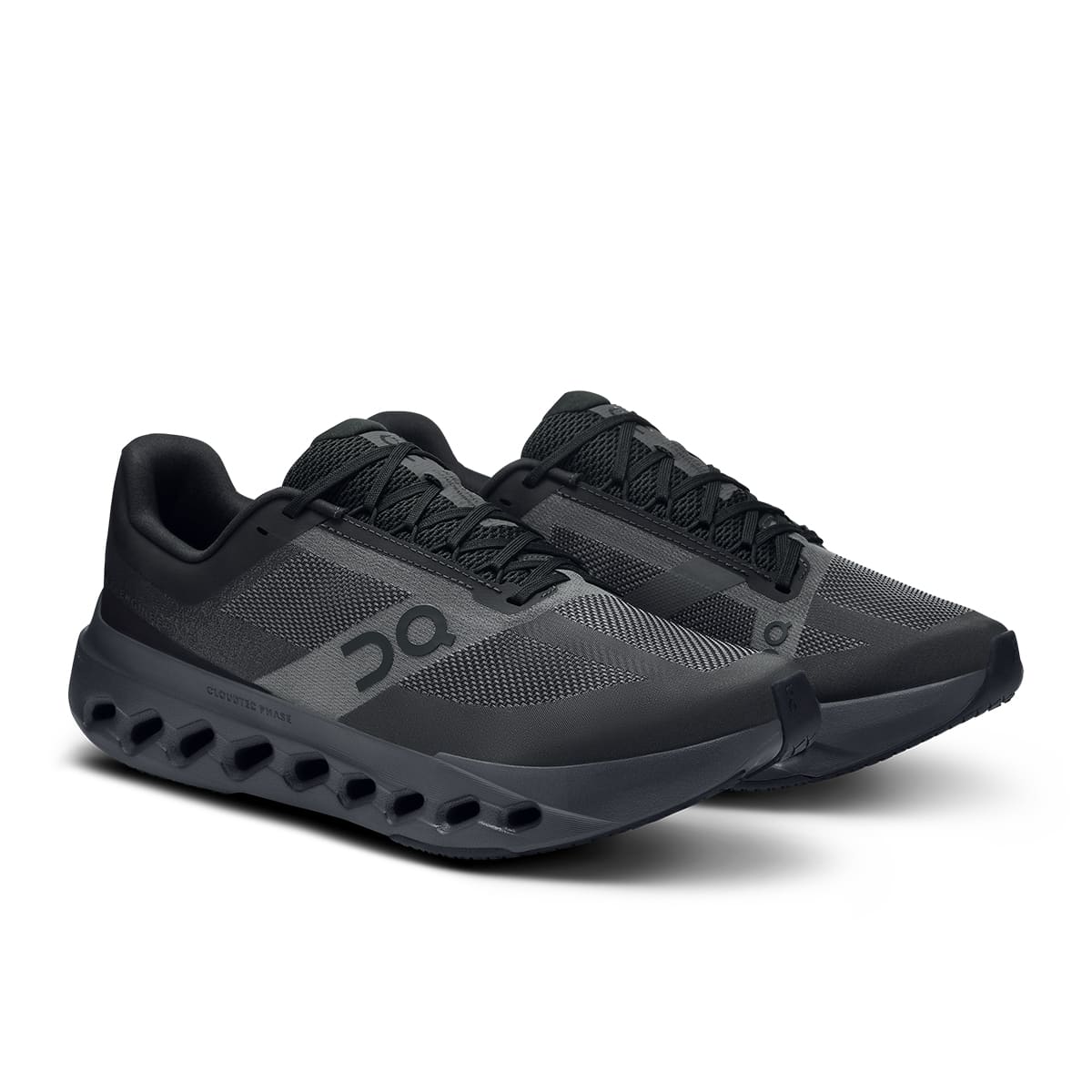 45-degree view of the On Cloudsurfer Next Black Eclipse men’s running shoe